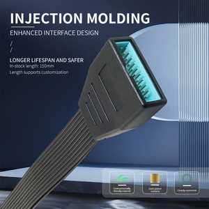<span class=keywords><strong>USB</strong></span> 3.0 tiêu đề interna mở rộng 15cm Cáp màu đen linh hoạt <span class=keywords><strong>Flat</strong></span> <span class=keywords><strong>Mini</strong></span> <span class=keywords><strong>USB</strong></span> 3.0 19/20 pin nam nữ nội bộ Extender Adapter - Product Image 4
