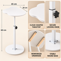 Table d'appoint mobile à hauteur réglable pour canapé et lit, petit bureau pour ordinateur portable, plateau incurvé irrégulier avec base ronde, vente en gros
