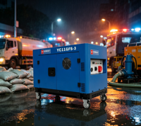 Générateur diesel silencieux portable 11 kW 12 000 W max, groupe électrogène V-Twin AVR 25 L 1800 tr/min 230 V 400 V 50 Hz, remorque 200 A, efficacité 91 %