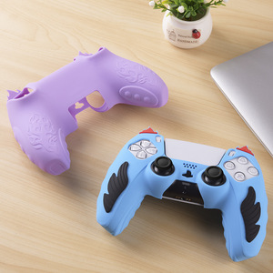 <b>Ps5</b> Silicone <b>Controller</b> Sleeve Flame Design Anti Slip Protective Case For <b>Ps5</b> Gamepad White Pink <b>Red</b> Blue Black Purple - Product Image 3