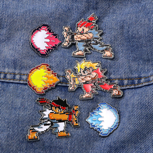 Bán Buôn Kim Loại Pins Phim Hoạt Hình Huy Hiệu Trò Chơi Cổ Điển Hình Đường Phố Máy Bay Chiến Đấu Pin Tùy Chỉnh Khảm Men Pin - Product Image 4