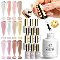 Gel Constructeur 12 Couleurs pour Extension Rapide des Ongles, Sans Capsules Nécessaires, Vernis à Ongles Professionnel, Gel Constructeur Liquide BIAB 15ml