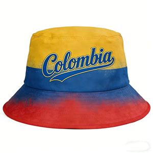 Gorra de Pescador Festiva Personalizada del Equipo Nacional de Fútbol de Colombia, Souvenir Deportivo, Gorra con Bandera Estampada para Club de Fútbol, <span class=keywords><strong>Rugby</strong></span> y Otros Deportes - Product Image 1