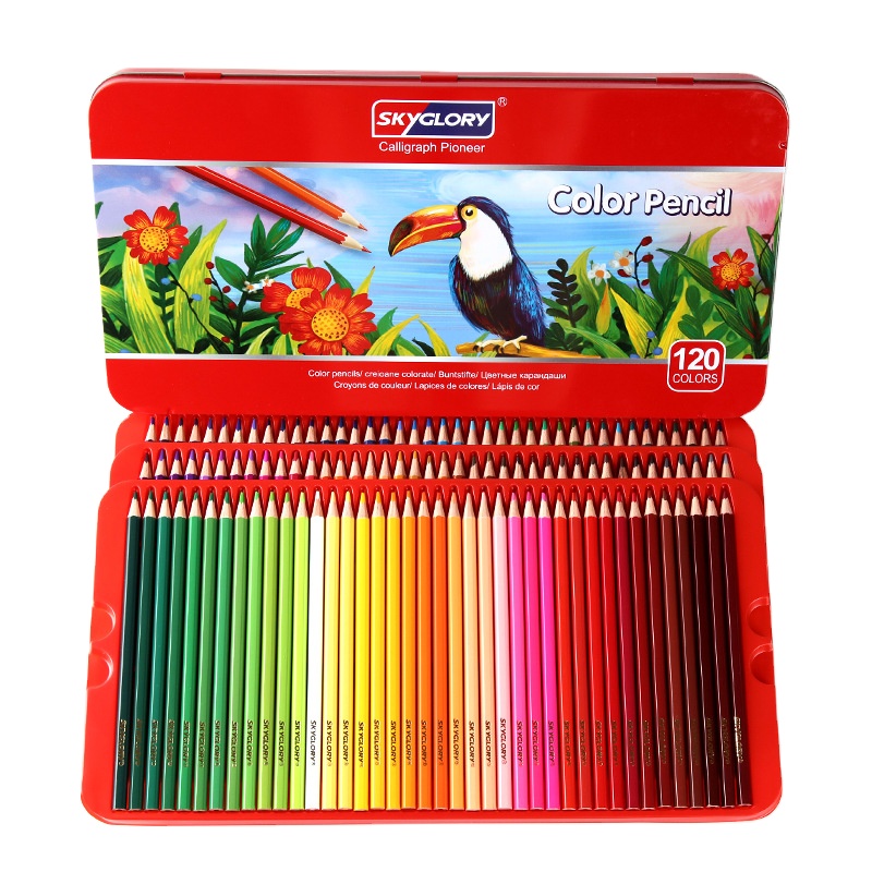 Лидер продаж, 36/72/120 цветов, профессиональные художники, жестяная коробка, художественный набор, цветные карандаши с мягким сердечником для взрослых и детей, окраска, эскиз