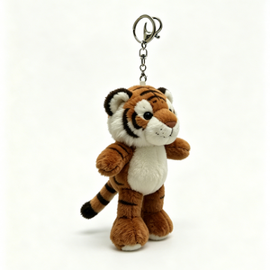 Porte-clés en peluche tigre personnalisable, porte-clés tigre en peluche, porte-clés animal en peluche tigre, mini breloque tigre en peluche - Product Image 3