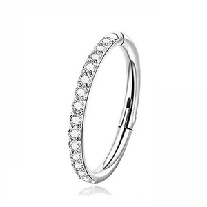 Zoor Top Seller G23 Titan mit Zirkonia-Einlage Klappbarer Segmentring Septum Clicker Nasenpiercing Körperschmuck Trendig OP-Beutel 5er-Pack - Product Image 6