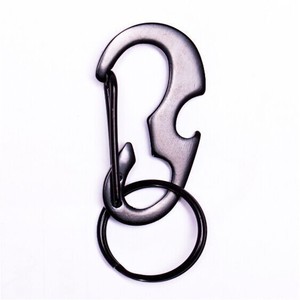 Black Beetle Key Ring Stainless Steel 15kg Load D-Ring Carabiner Bottle Opener EDC Multi-functional Hook - Product Image 1