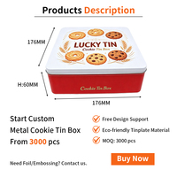 Fabricants de boîtes de rangement personnalisées en fer blanc et en plastique, boîte carrée pour biscuits de fête, boîte en métal pour biscuits de Noël, boîte à biscuits