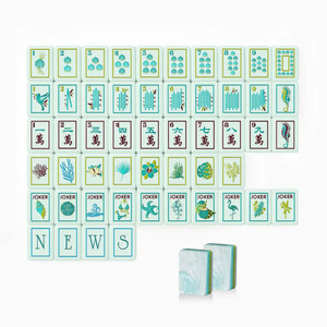 Factory In-Stock Blue Coral Shell Luxury American <b>Mahjong</b> <b>Set</b> - Product Image 1