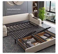 Modernes Minimalistisches Kratzfestes Kunstleder-Sofabett 2-in-1 Verwandelbares Sofa mit Stauraum für Kleine Räume