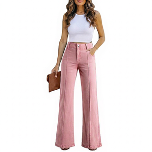 2025 New Arrival Customized Wholesale <b>Women</b> Wide Leg Jeans Pant Breathable Quick Dry <b>Women</b> Wide Leg Jeans Pant - Product Image 1