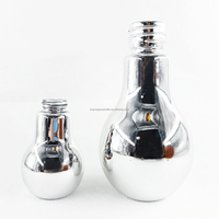 Bouteille en verre personnalisée de haute qualité, forme unique d'ampoule, électroplaquée argent et or, bouchon à vis, 100 ml-850 ml, pour boissons