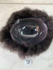 Tupé Afro H296 para <span class=keywords><strong>Hombre</strong></span>, Tupé de Encaje Completo Indetectable, <span class=keywords><strong>Prótesis</strong></span> <span class=keywords><strong>Capilar</strong></span> Masculina, Sistema de 6 Pulgadas, Peluca Afro Rizada - Product Image 6