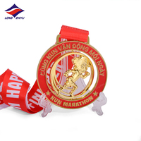 Longzhiyu logo en métal personnalisé sport course marathon médaille fournisseur de souvenirs en gros 3D or argent bronze médaille en alliage de zinc