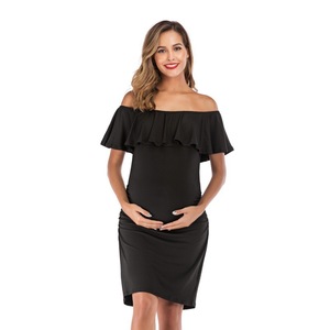 Vestido <span class=keywords><strong>de</strong></span> <span class=keywords><strong>Maternidad</strong></span> Elegante Europeo y Americano, Cuello Redondo, Color Sólido, Falda Midi, <span class=keywords><strong>para</strong></span> Sesión <span class=keywords><strong>de</strong></span> <span class=keywords><strong>Fotos</strong></span> - Product Image 5