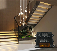 Contrôleur d'escalier à 6 étapes avec plusieurs modes d'éclairage, contrôleur de bande LED à 2 fils pour escalier