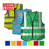 Gilet de sécurité réfléchissant vert fluorescent haute visibilité imprimé sur mesure pour événements et activités promotionnelles avec logo personnalisé