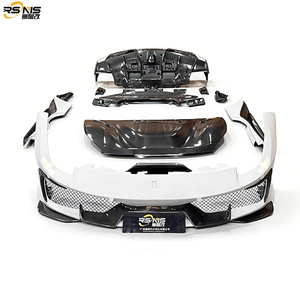 Pour <span class=keywords><strong>Ferrari</strong></span> 488 GTB Kit de carrosserie en Fiber de carbone amélioré araignée Pista Style voiture pare-chocs becquet moteur capot jupe latérale Kit de carrosserie - Product Image 2
