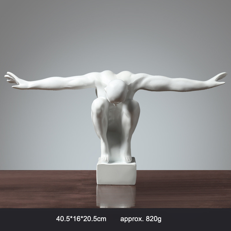 Statuette en résine Homme Couché 35 cm