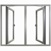 Villa Aluminio Doble acristalamiento Diseño de ventanas oscilantes Marco de aluminio insonorizado Ventana abatible de vidrio templado