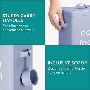 Récipient hermétique pour nourriture pour chiens, capacité de 15 lb et 50 tasses avec cuillère en métal, bac de rangement pour croquettes en métal pour chiens et chats - Product Image 3