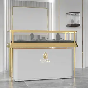 Custom Glass Wall Cabinet Jewelry Display Case Cabinet Gold Silver Jewel With LED Lighting Jewellery Showcases