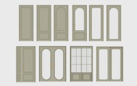 Porte intérieure moderne en bois massif pré-montée Lesso Home avec isolation acoustique personnalisée, finition chêne acajou, panneaux de verre Shaker, résistante à l'eau