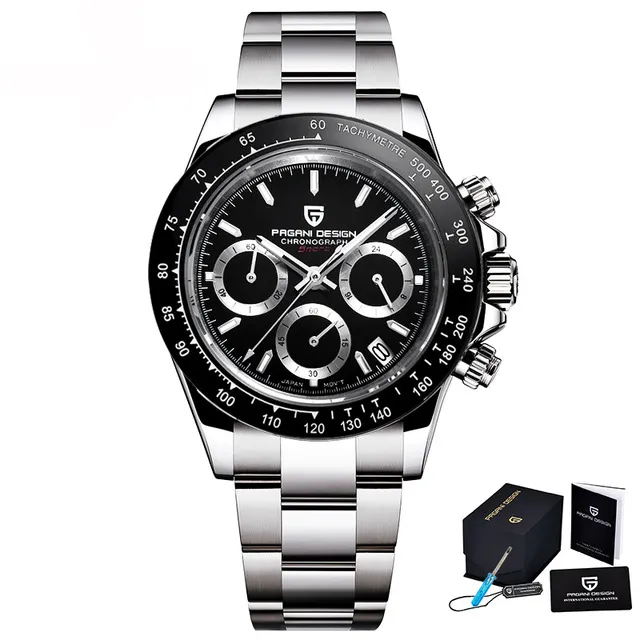 2020 PAGANI PD-1644 Top Brand OEM Mens Watches Business Quartz Silver Black Wristwatch Waterproof Chronograph Relogio Masculino
