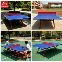 Table de tennis de table extérieure robuste et étanche LW6001 avec plateau SMC résistant à la corrosion pour les jeux de plein air