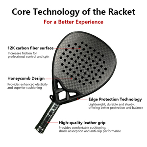 ไม้เทนนิสชายหาดคาร์บอนไฟเบอร์ 12K คุณภาพสูง ผลิตจากโรงงาน ผลิตไม้พาเดลตามสั่ง ปรับแต่งไม้พาเดลได้ - Product Image 5