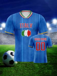 Kaos Sepak Bola Italia Custom Jersey Sepak Bola Personal dengan Nama Nomor Kaos Tim Sepak Bola Nasional Hadiah untuk Pria Wanita Remaja - Product Image 2