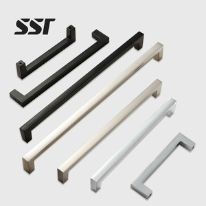 Poignées d'armoire en acier inoxydable, poignées de porte de cuisine, boutons de tiroir, poignées de porte de placard, poignées de chambre à coucher, finition brossée, contemporaines, durables - Product Image 1