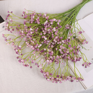 Fleur artificielle Ruilisi Gypsophile à tige unique, violet, rose, blanc, en plastique souple, pour décoration de mariage et de maison - Product Image 1