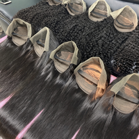 Perruque vietnamienne sans colle à densité 250 % en cheveux humains vierges, alignés, non traités, avec dentelle frontale, vente en gros directe d'usine pour femmes noires