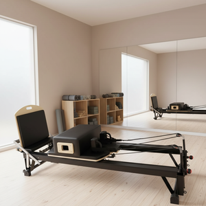 Équipement de fitness universel Maliqiu personnalisable en usine, Reformer en aluminium noir durable pour Pilates à domicile et en studio - Product Image 1