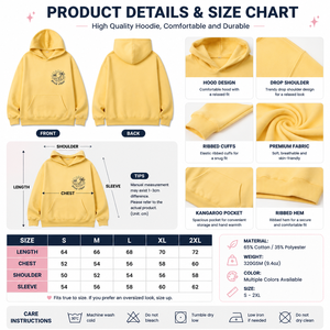 Sudadera con Capucha Oversize Amarillo Mantequilla para Mujer, con Bordado Gráfico Personalizado, Estilo Urbano, Proveedor de Ropa - Product Image 3