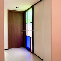 Porte coulissante intérieure en aluminium à double vitrage en verre trempé, sur mesure, pour séparation de pièce (salon, chambre, hôtel, extérieur)