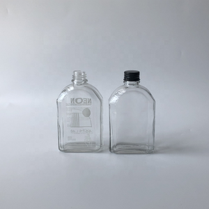 100ml 200ml 250ml <strong>350ml</strong> 500ml Ready Stock Refillable Small Flat Square Glass Drink Bottle Flat Liquor <strong>Vodka</strong> Glass Spirit Bottle - Product Image 3