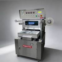 HYPERVAC Semi-automatische Verpakkingsmachine met Gemodificeerde Atmosfeer (MAP), Gasflush Tray Sealer voor Vers Voedsel, Vlees, Kant-en-klare Maaltijden, SUS304