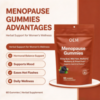Gummies OEM pour la Ménopause, 60 unités, avec Dong Quai, Igname Sauvage, Mûre et Fruit de Ligustre – Complément Herbal