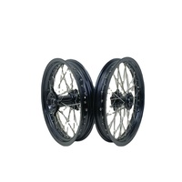 Kit de roues complètes Supermoto KYZ 17 pouces, tout noir, moyeux et jantes en aluminium 7050-T6 CNC anodisé, pour Pit Bike Mini KTM SX85