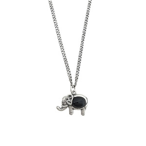 S925 Sterling Silver <b>Elephant</b> Necklace With Black Agate For Women Fashion Sweater Chain Vintage Animal Design <b>Gift</b> Jewelry - Product Image 5