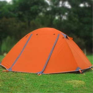 Tente de camping en plein air, 3 personnes, double couche, double porte, poteaux en aluminium, résistante aux fortes pluies - Product Image 1