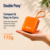 DOUBLE PONY Grosir PD 22.5W Tahan Air Li-Polymer 10000mAh Power Bank Portabel Pengisian Cepat Kabel Data untuk Semua Ponsel Pintar