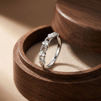 Bague ouverte ajustable en argent fin 999, motif trèfle à quatre feuilles, minimaliste et délicate, certifiée CMA, bijou porte-bonheur pour femme, vente en gros