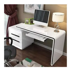 modern style white high gloss computer desk accessories with locker writing tables for computer desk top