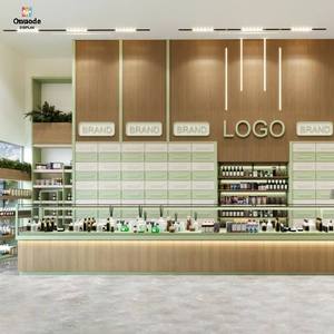 Custom Pharmacy Store Interior Wooden <b>Stainless</b> <b>Steel</b> <b>Shelving</b> Units for Drugstore Display Modern Pharmacy Shop Design Solutions - Product Image 1