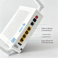 Módem de Fibra Óptica XPON ONU ONT F663NV3A Usado, 1GE+3FE+2.4G WiFi, Firmware en Inglés, Terminal de Red Óptica FTTH GPON EPON