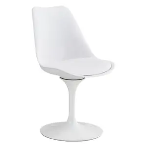 Nouveau design de chaise tulipe d'usine siège PP bon marché chaise de barbier à pieds en métal coussin en PU chaises de bar pivotantes d'attente