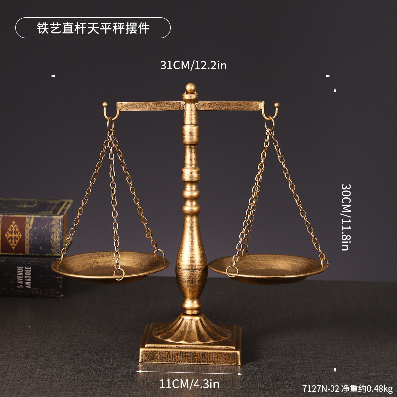 7127N-02 เครื่องชั่งน้ำหนักแบบแท่งตรงเหล็กดัดสำหรับตกแต่ง